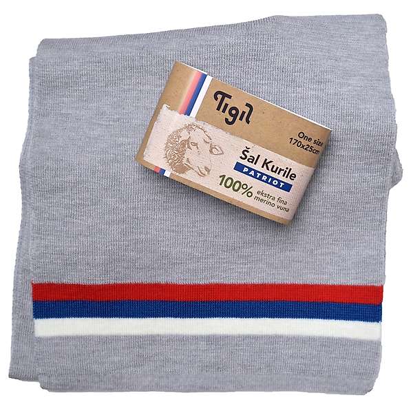 Šal Kuril Patriot - 100% ekstra fina merino vuna - 170x25cm - unisex 2 / 2