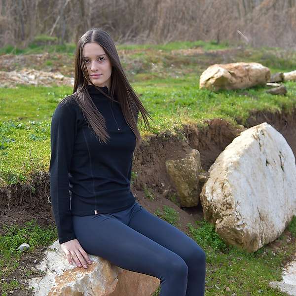 Ženska majica zip kragna dugih rukava Altai - 100% ekstra fina merino vuna 17 / 17