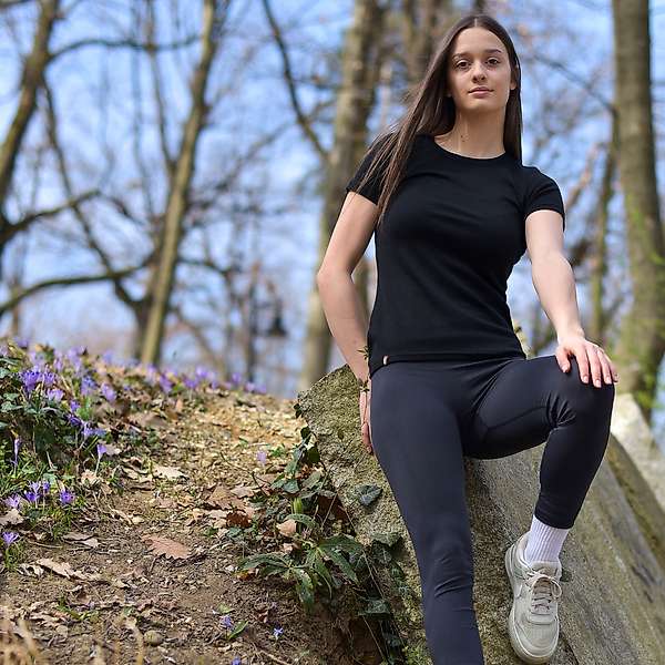 Ženska majica kratkih rukava slim fit Altai - 100% ekstra fina merino vuna 30 / 32